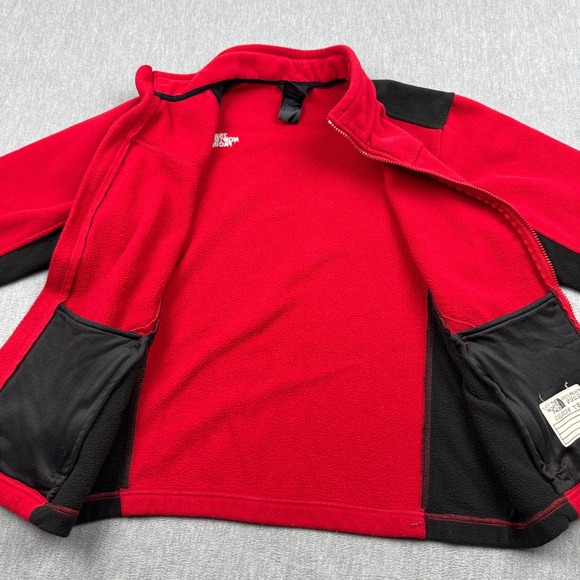 The North Face Jacket Boys Large 14/16 Red Full Zip Fleece Mock Neck Hiking Coat - Picture 6 of 13